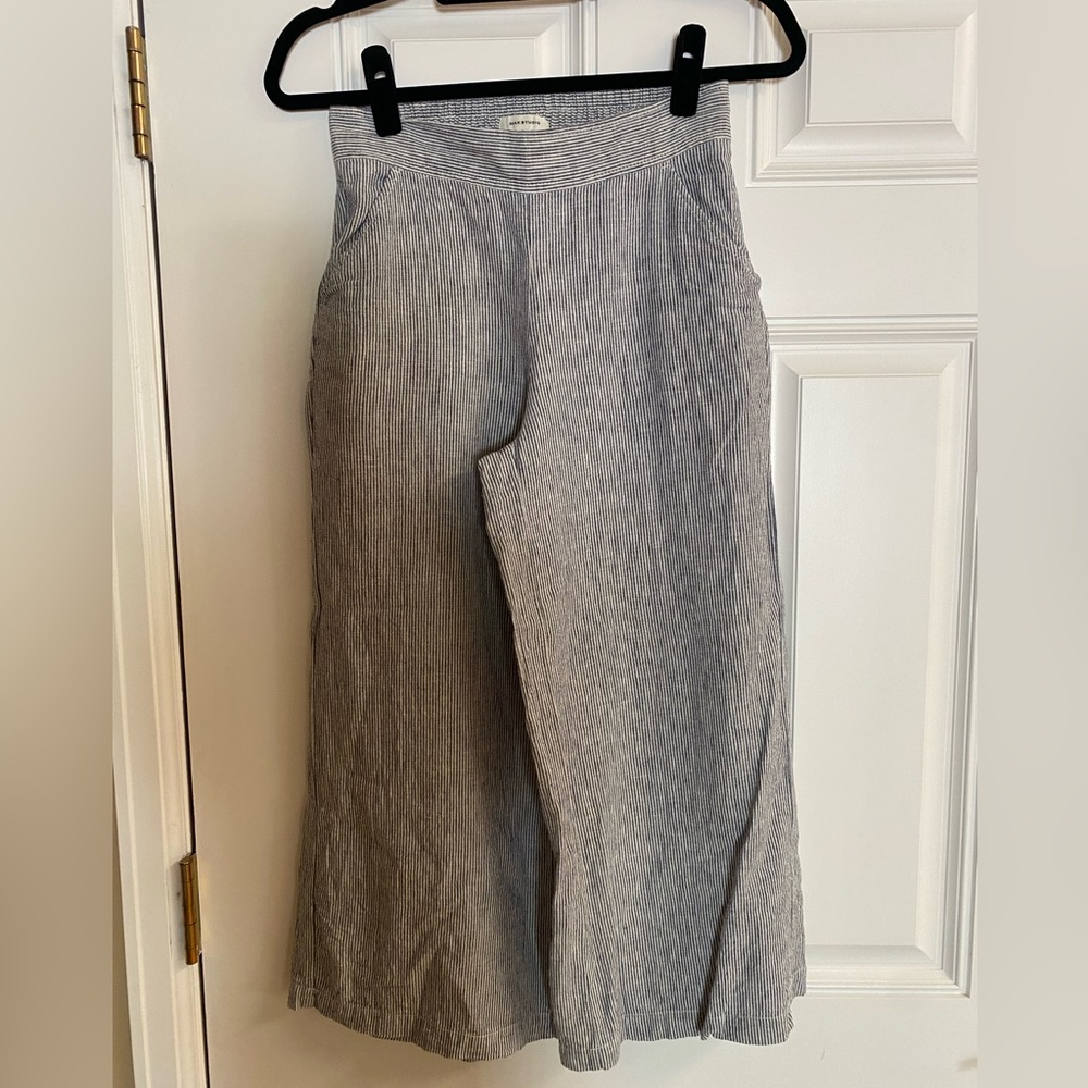 Max Studio Black and White Striped Wide Leg Pants